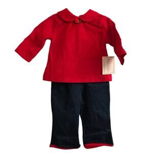 Basic Editions Red Rose Infant girls 2 piece pant set 12 months